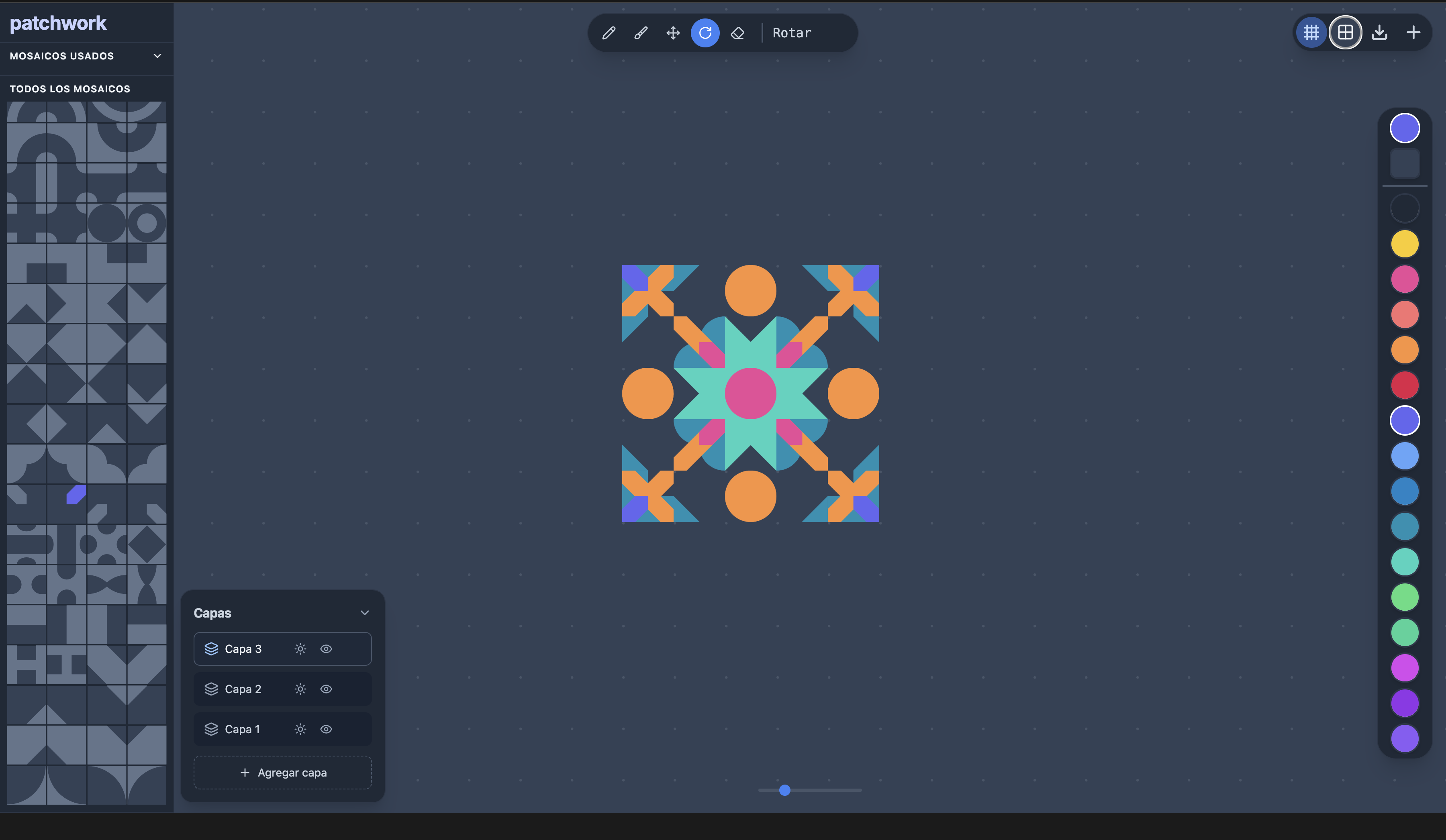 A single motif with three layers, ready to become a repeat.